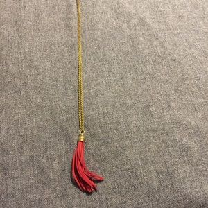 Bohemian red tasseled necklace